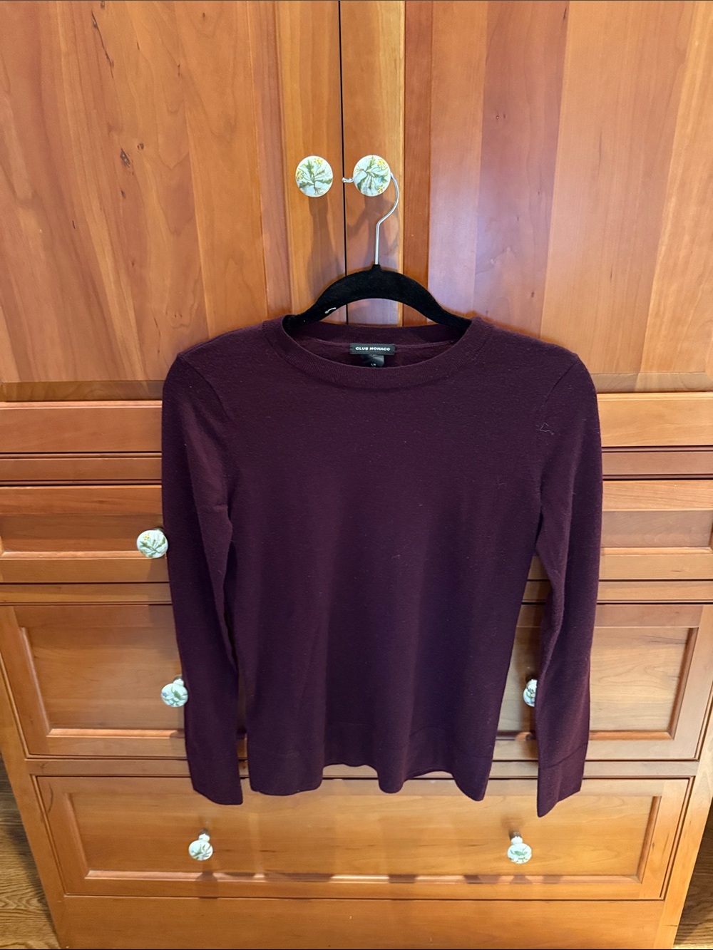 Club Monaco Maroon Wool Crewneck Sweater